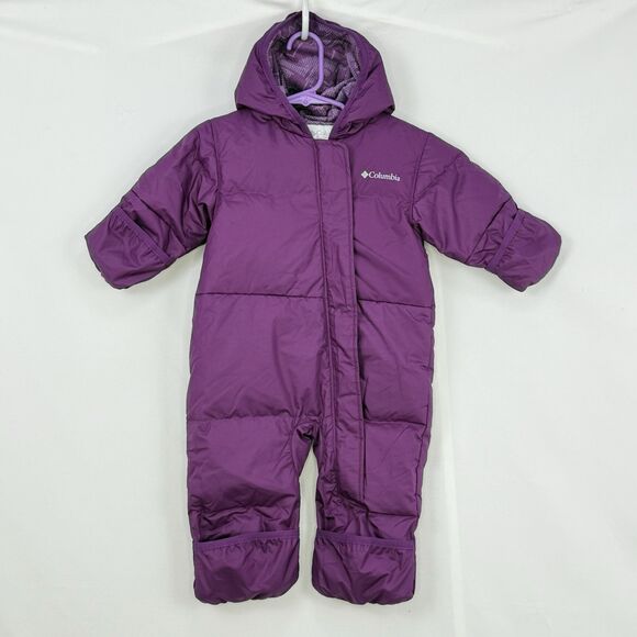 Columbia Snuggly Bunny Bunting Snowsuit 6-12 Months Purple Pre-Owned - Picture 6 of 16